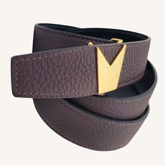 M.A.M.A. Crown Collection - Women's Brown Leather Golden Buckle Belt
